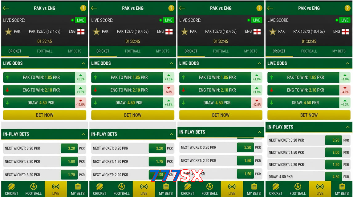 Game list for 777SX bet section