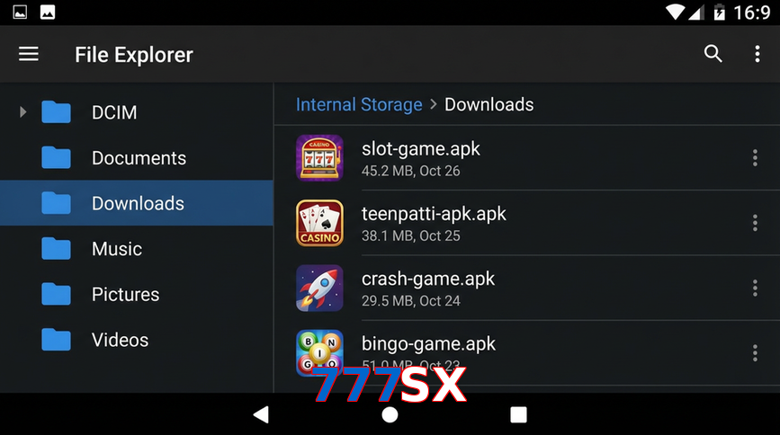 Main screen of 777SX gameapk page for PK players